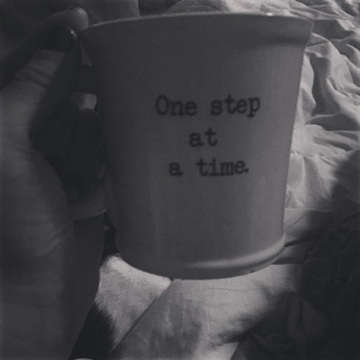 26 September: Saturday morning coffee to start the day. Thanks mom for the wise old coffee cup.

