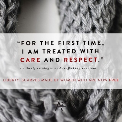 26 December: I gave a few very important people in my life a liberty scarf this Christmas from @a21. It's a gift that keeps giving. www.a21.org
