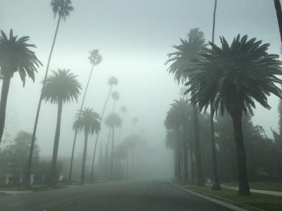 28 februari: On the way to @risenation this AM. Fog central.
