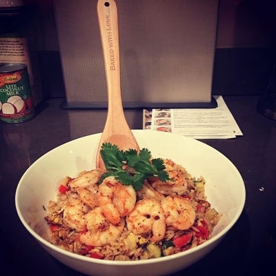 08 juni: Home cooked meal success with @paulkhoury #shrimpfriedrice #homecooked #delicious #icantstopeatingit #madewithlove
