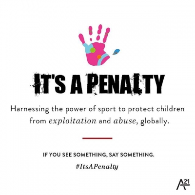 1 Juli: Athletes, fans, and supporters all over the world are coming together alongside @A21 to take a stand against the exploitation of children. As we near the 2016 Olympics, remember that If you see something, say something! #ItsAPenalty #Rio2016 #A21
