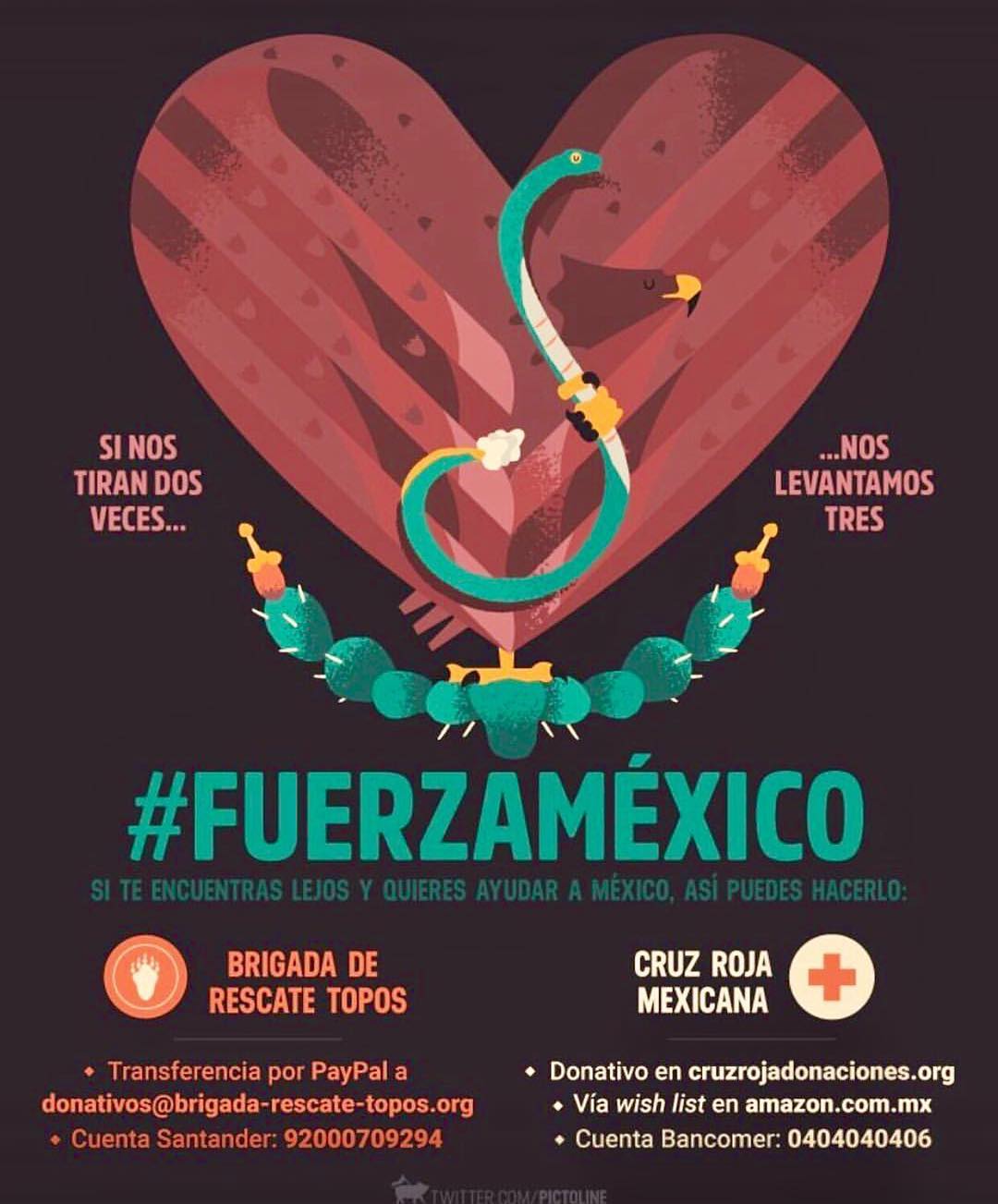 21 september: Los Topos Mexico is a highly reputable ONG which specializes in rescuing people from the rubble in disaster zones. 
They were founded in 1985 when the other major earthquake hit Mexico City.

They have helped in multiple disasters, including earthquakes in Nepal and Italy, and the tsunami in Indonesia in 2004.

Please consider donating to their PayPal account: donativos@brigada-rescate-topos.org
or through Bank Transfer
