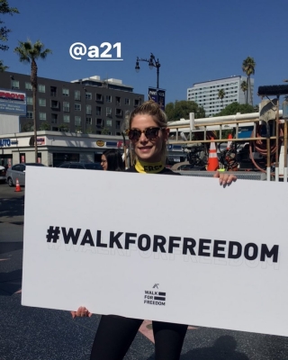 14 oktober: Had such a blast at the #walkforfreedom ! So inspiring. Thank you to everyone who came out today. @a21 #moderndayabolitionist
