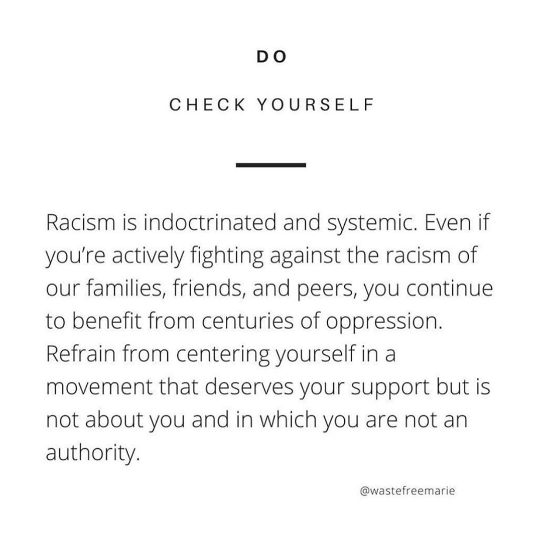 04 juni: Commit to educating yourselves and unlearning what you’ve always know as normal so we can MAKE CHANGE. This is uncharted territory, and at times I’m uncertain how to go about things.. I found these slides helpful and wanted to share! RP @wastefreemarie #blacklivesmatter #learningeveryday
