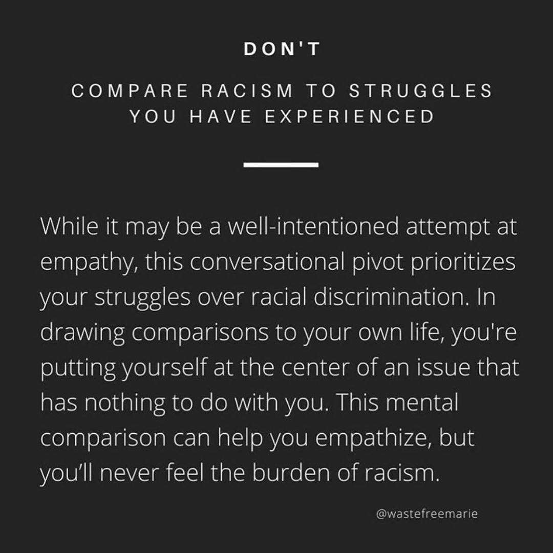 04 juni: Commit to educating yourselves and unlearning what you’ve always know as normal so we can MAKE CHANGE. This is uncharted territory, and at times I’m uncertain how to go about things.. I found these slides helpful and wanted to share! RP @wastefreemarie #blacklivesmatter #learningeveryday
