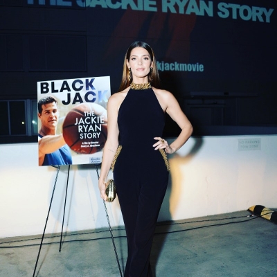 03 november: #blackjackmovie #premiere Glam by @emmawillismakeup Jumpsuit by the lovely @shoprachelzoe @rachelzoe
