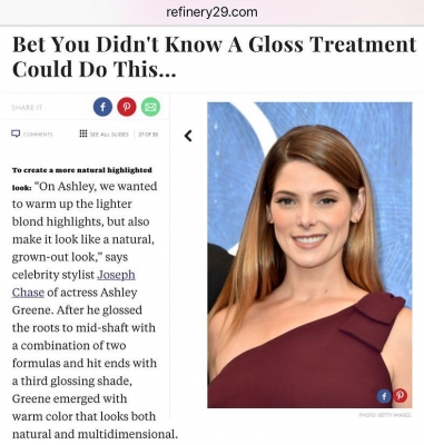 17 november 2016: For all those thinking about a color gloss for their next color choice, check out this fun article on @refinery29 And thanks for the mention on me and my girl @ashleygreene
