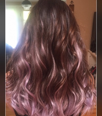 22 november 2016: A little fun hair color makeover for @ashleygreene #lavenderhair
