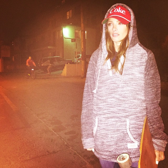 20 April 2015: We roll to Nobu in hoodies and skateboards. I ❤️ my family
