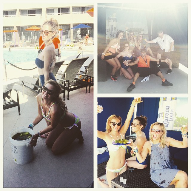 13 April 2015: We're bringing #pickles back! #hardrock #palmsprings #amazingservice #coachella @ashleygreene @quesocabesakt4

