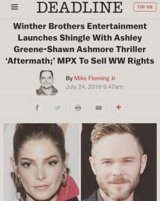 25 juli: I’m SO excited to finally announce that @shawnrashmore and I️ will be making some magic with @skaara in our new film #aftermath I’m beyond thrilled to be working along side these two everyday! #setlife #work #lovemyjob #WBE
